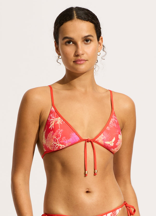 Seafolly Marbella Slide Triangle Bikini Top - Flame