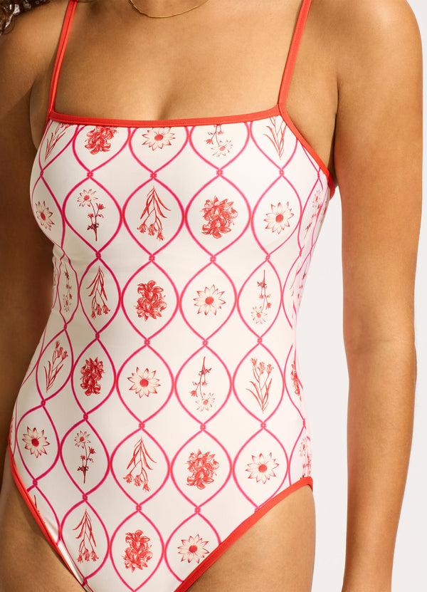 Seafolly Marbella Square Neck One Piece - Flame