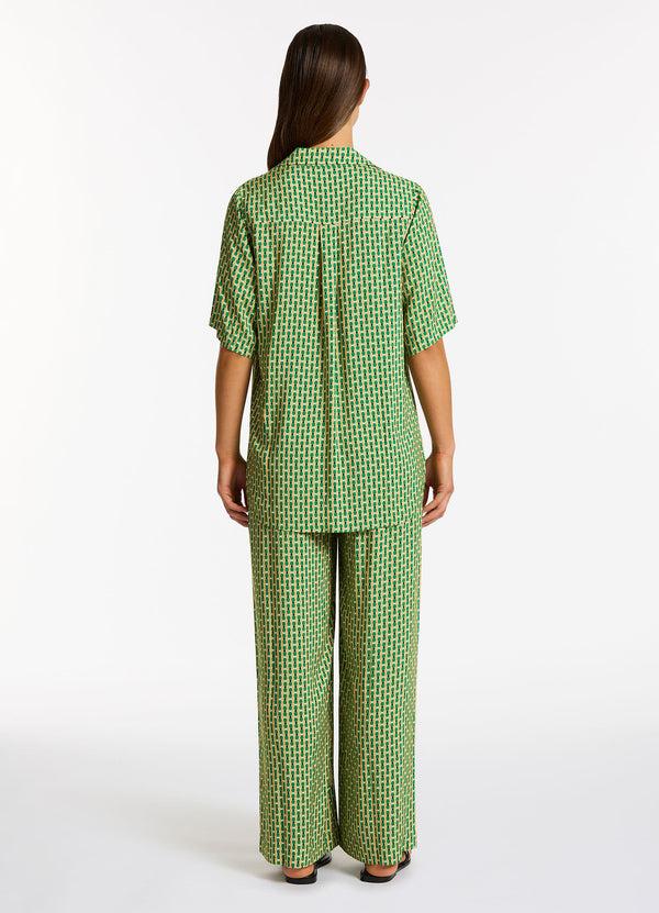 Seafolly Mattala Geo Short Sleeve Shirt - Flora