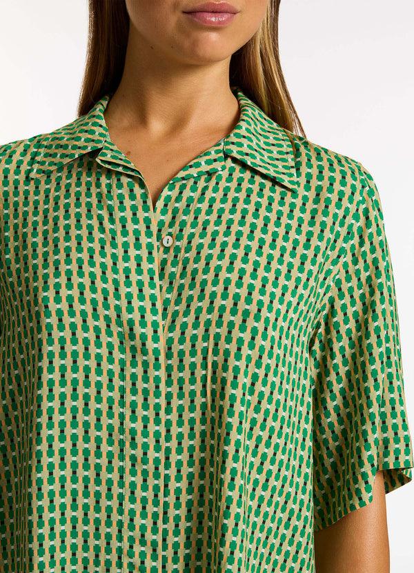 Seafolly Mattala Geo Short Sleeve Shirt - Flora