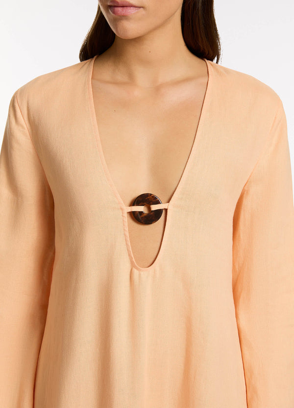 Seafolly Mattala Maxi Kaftan - Peach