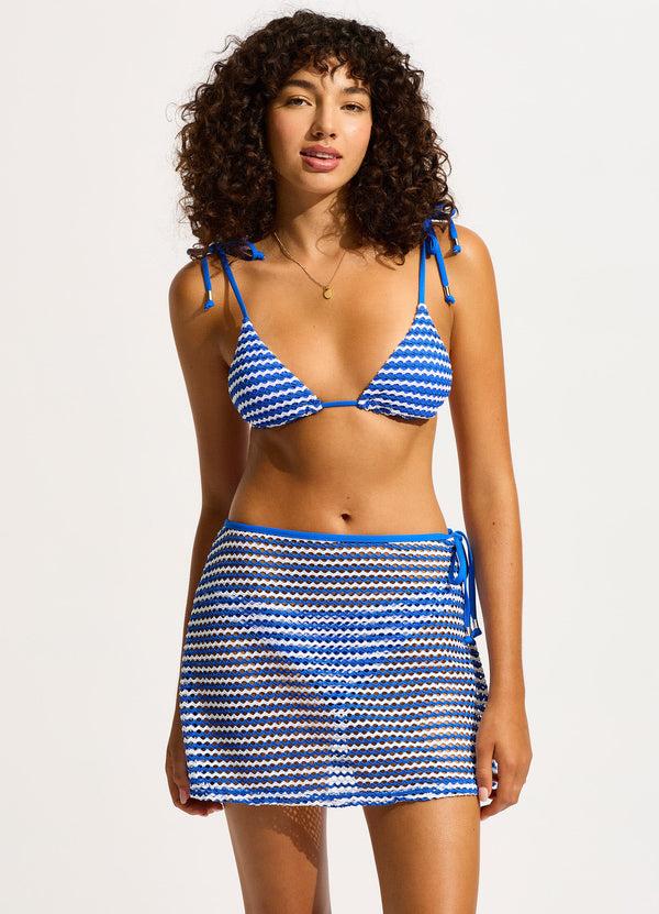seafolly Mesh Effect A-Line Skirt - Azure