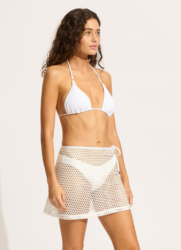 Seafolly Mesh Effect A-Line Skirt - White