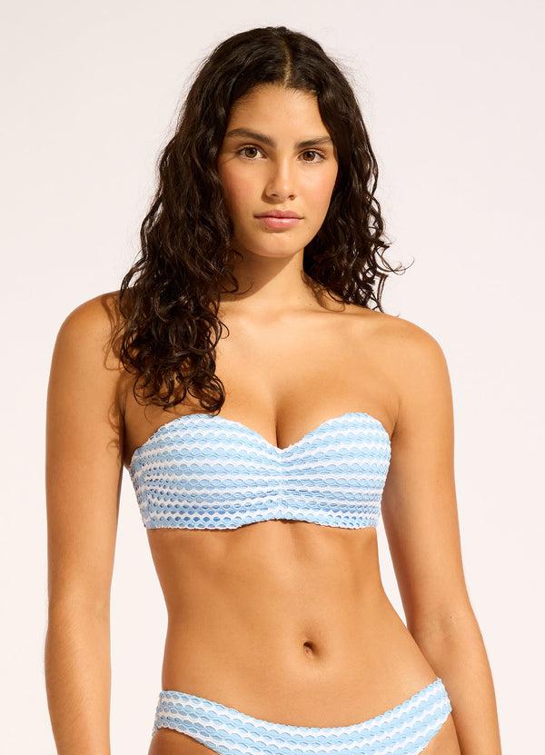 Seafolly Mesh Effect Bustier Bandeau Bikini Top
