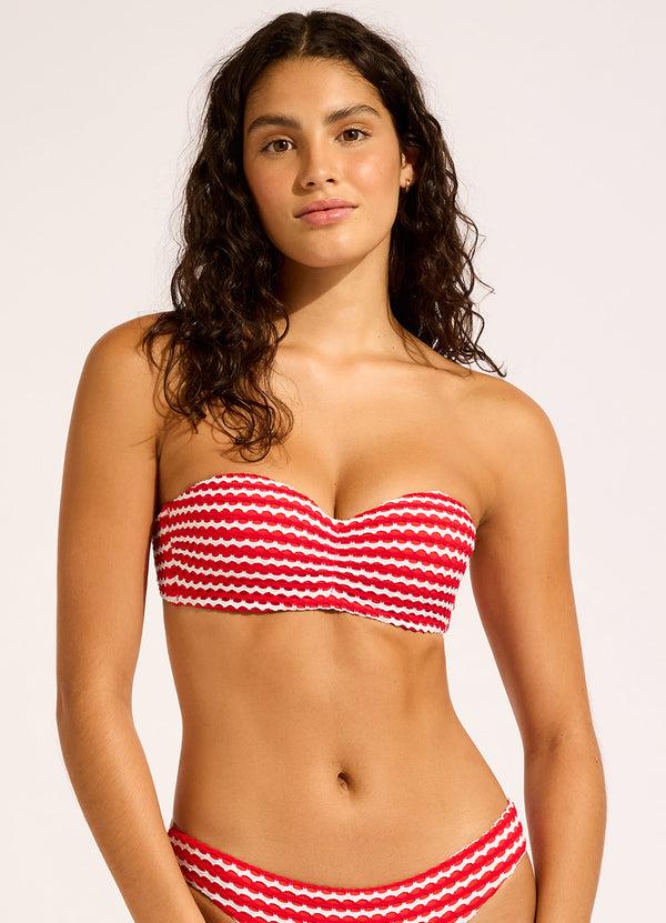 Seafolly Mesh Effect Bustier Bandeau Bikini Top