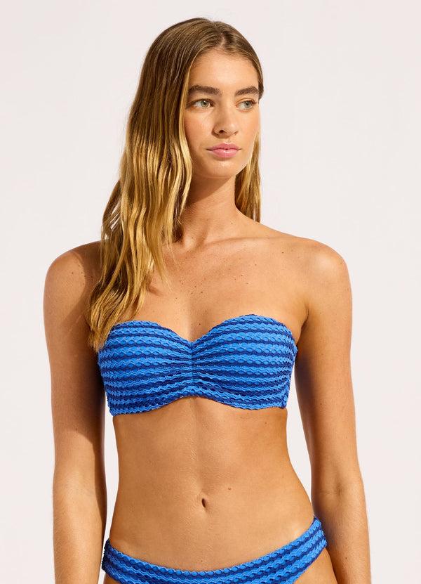 Seafolly Mesh Effect Bustier Bandeau Bikini Top