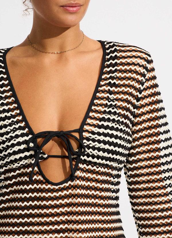 Seafolly Mesh Effect Cover Up - Black