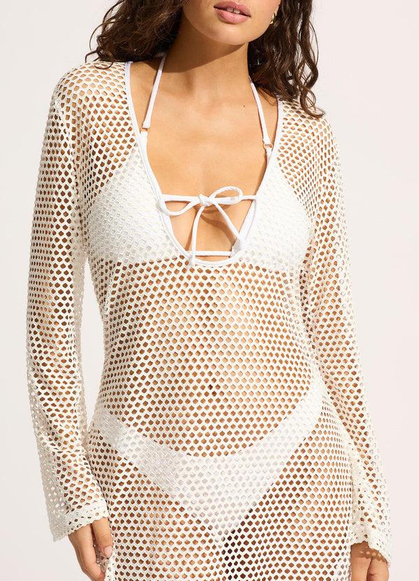 Seafolly Mesh Effect Cover Up - White