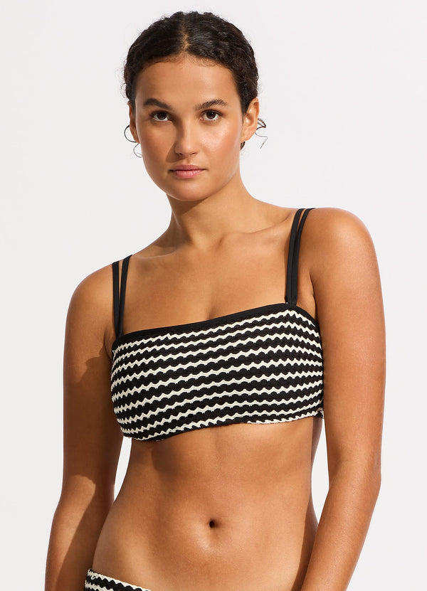 Seafolly Mesh Effect DD Tank Bikini Top - Black