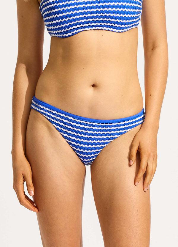 Seafolly Mesh Effect Hipster Bikini Bottom - Azure