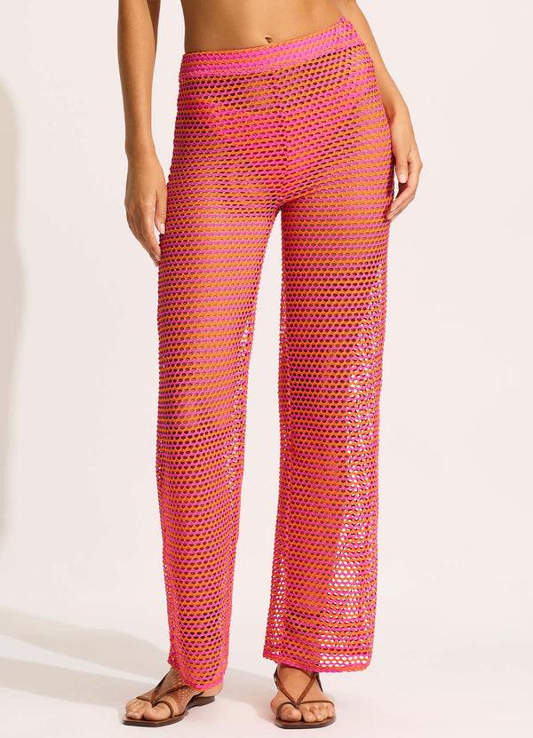 Seafolly Mesh Effect Pant - Hot Pink