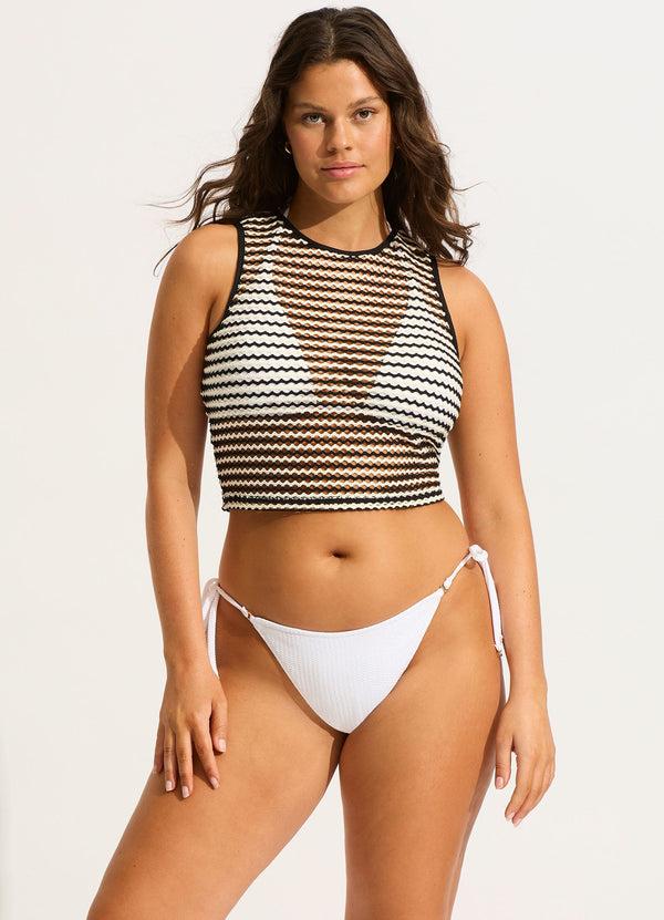 seafolly Mesh Effect Tank Top - Black