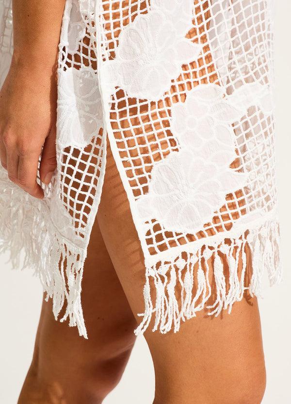 Seafolly Mesh Kaftan - White