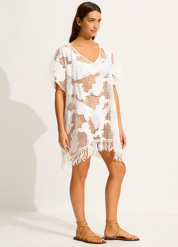 seafolly Mesh Kaftan - White