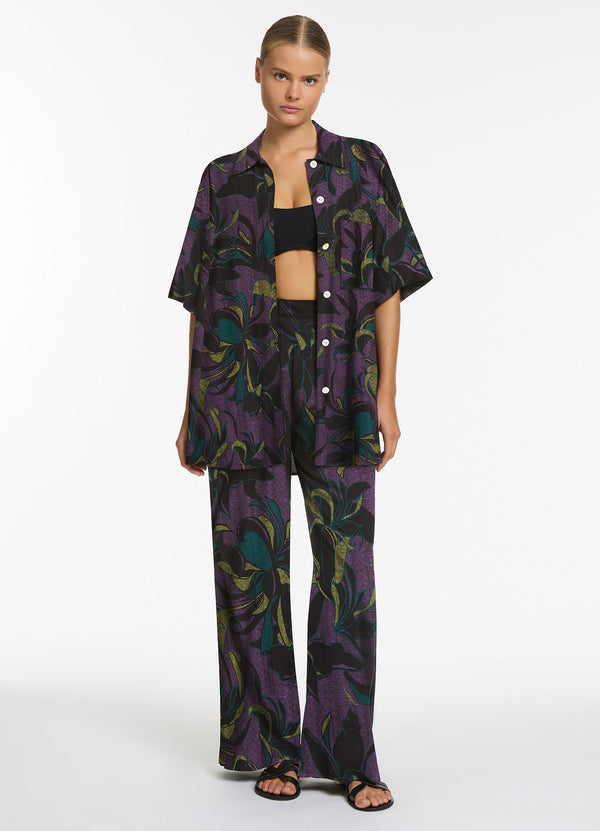 Seafolly Midnight Tropical Wide Leg Pant - Amethyst