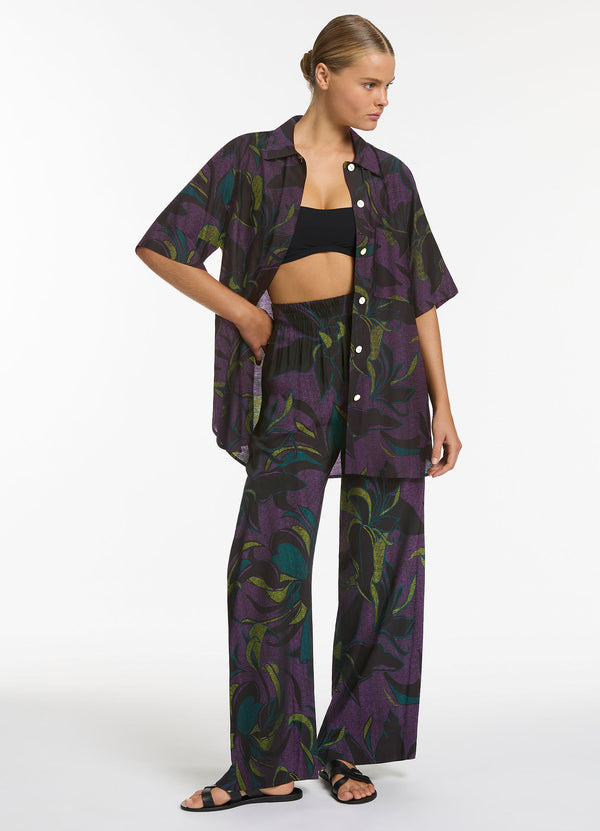 seafolly Midnight Tropical Wide Leg Pant - Amethyst