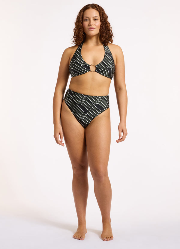 Seafolly Mirage High Waist High Leg Bikini Bottom