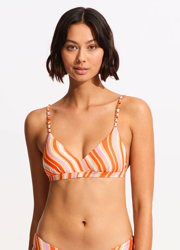 Seafolly Mod Squad FixedTri Bra - Mandarin