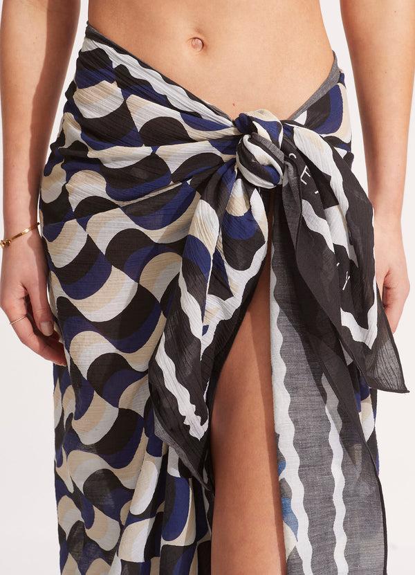 Seafolly Modern Take Sarong - Black
