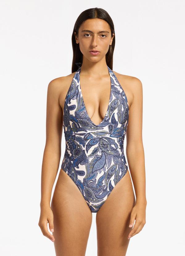 Seafolly Oasis Paisley Plunge One Piece