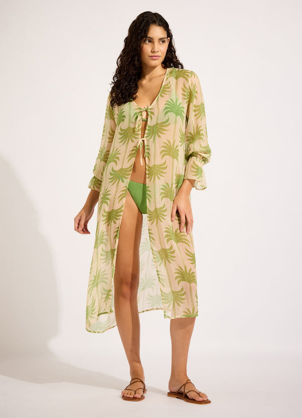 seafolly Oasis Tie Front Cover Up - Sage