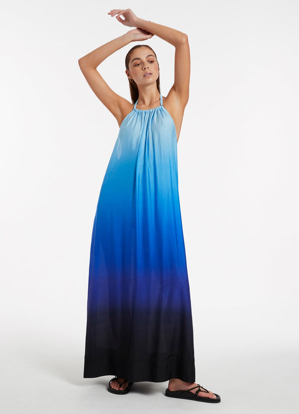 Seafolly Oia Sunset Halter Maxi Dress - Ocean