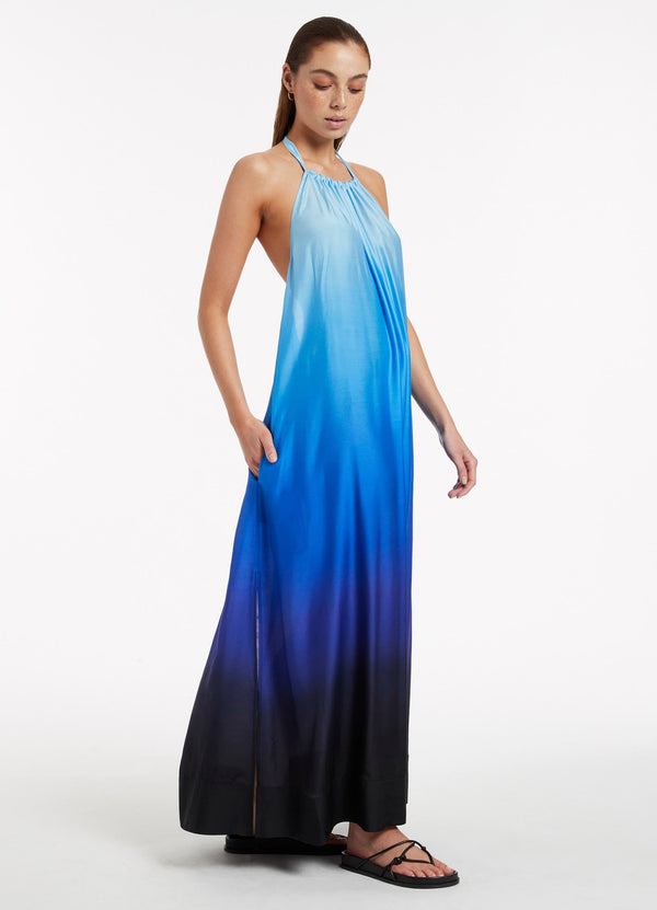 Seafolly Oia Sunset Halter Maxi Dress - Ocean
