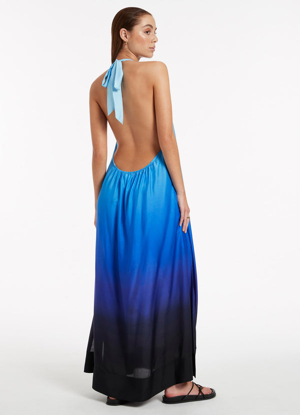 Seafolly Oia Sunset Halter Maxi Dress - Ocean
