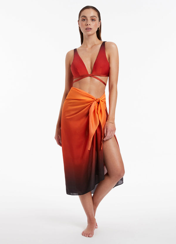 Seafolly Oia Sunset Sarong - Burnt Orange