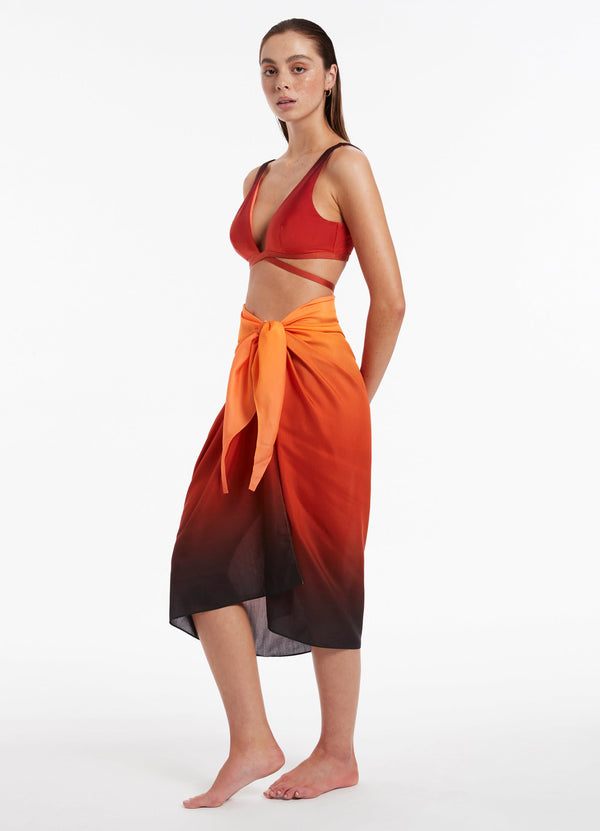 Seafolly Oia Sunset Sarong - Burnt Orange