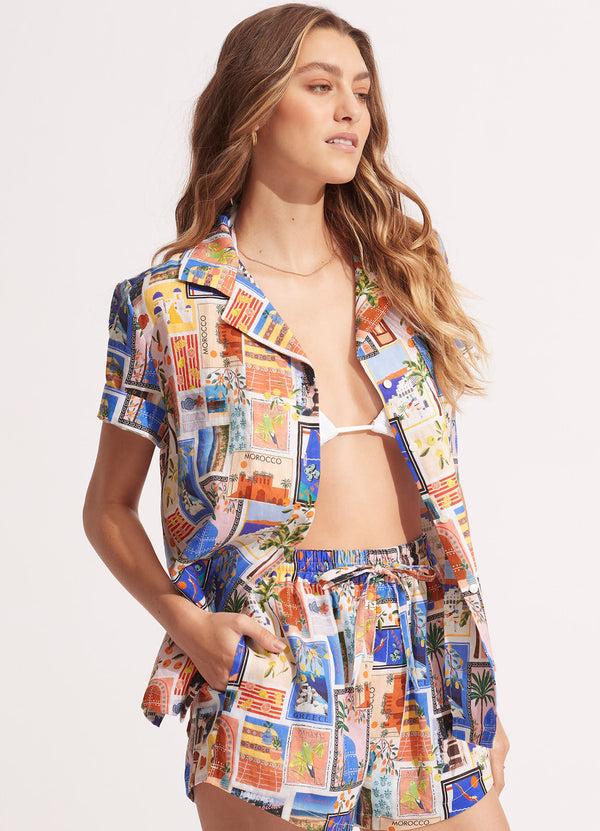 Seafolly On Vacation Shirt - Azure