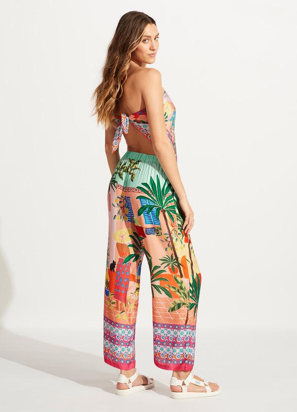 Seafolly On Vacation Silk Pant - Azure