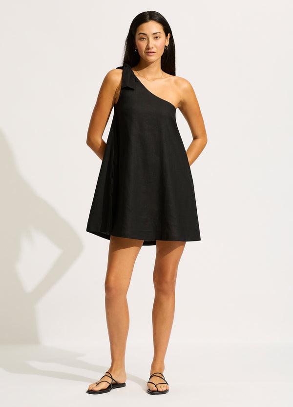 seafolly One Shoulder Mini Dress - Black
