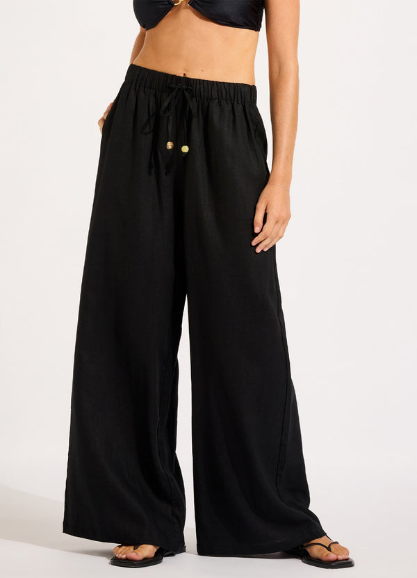 Seafolly Palermo Drawcord Waist Wide Leg Pant
