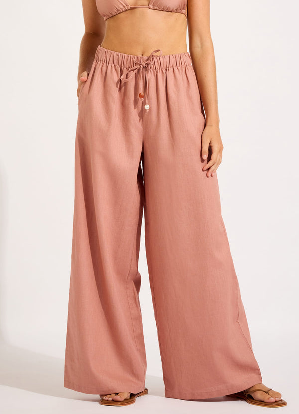 Seafolly Palermo Drawcord Waist Wide Leg Pant