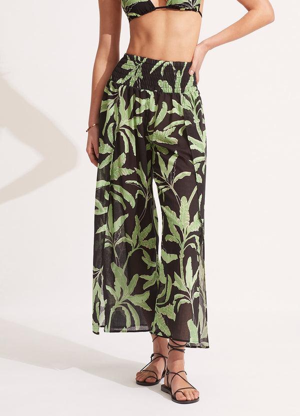 Seafolly Palm Paradise Wrap Pant - Black