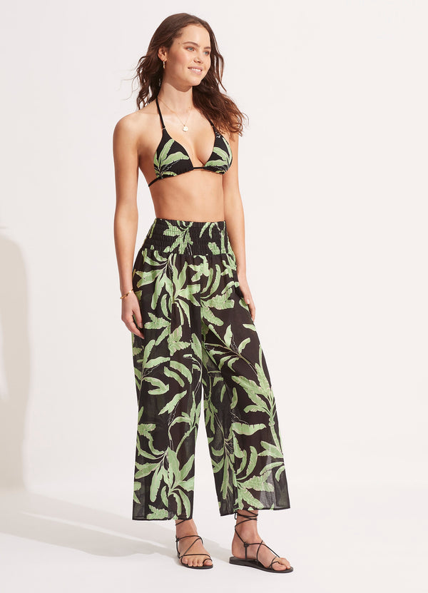 Seafolly Palm Paradise Wrap Pant - Black