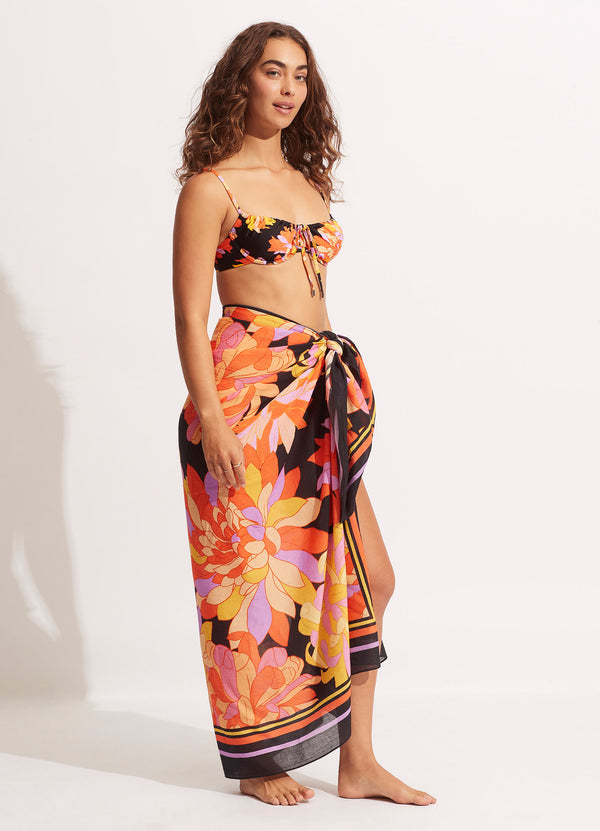 Seafolly Palm Spring Pareo - Black