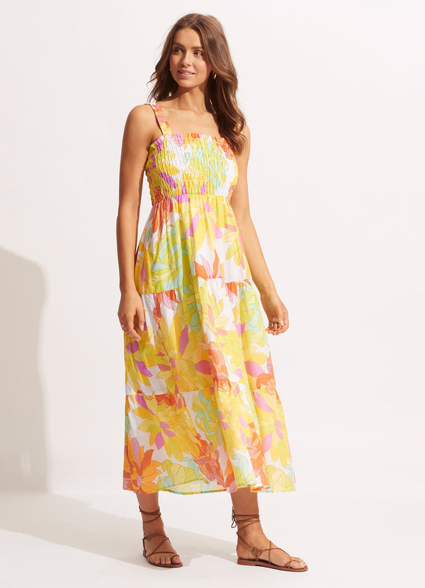 Seafolly Palm Springs Midi Dress - Lime Light