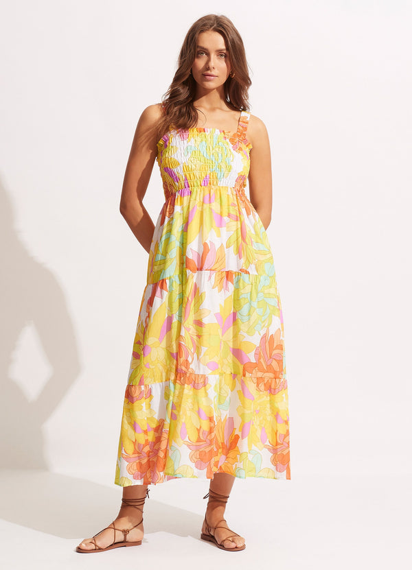 seafolly Palm Springs Midi Dress - Lime Light