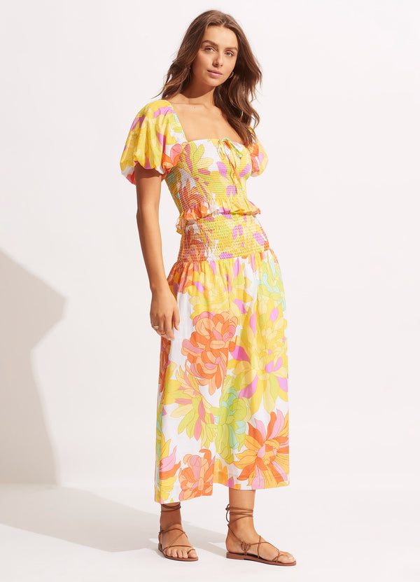 Seafolly Palm Springs Shirring Skirt - Lime Light