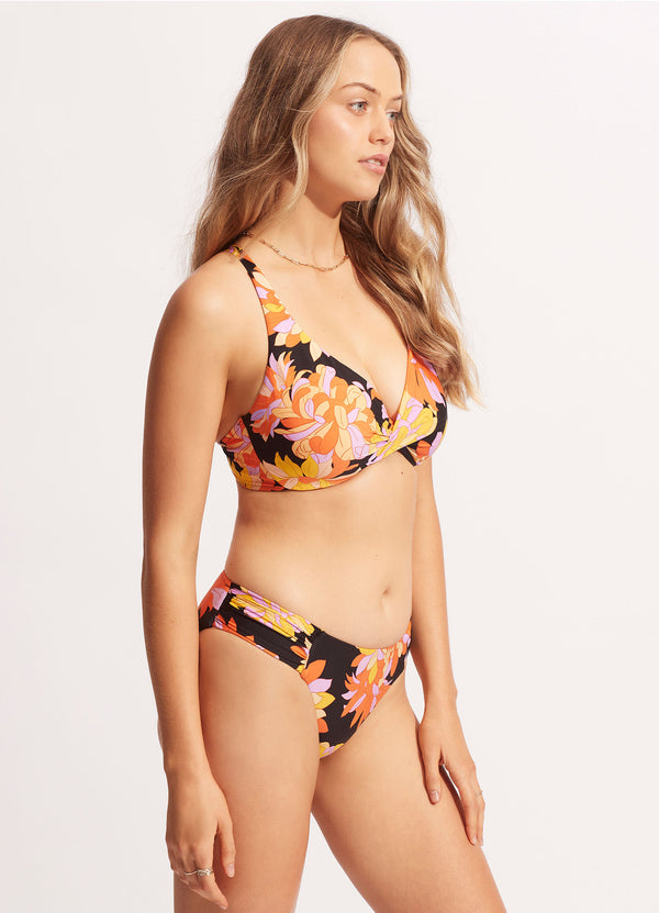 Seafolly Palm Springs Wrap Front F Cup - Black