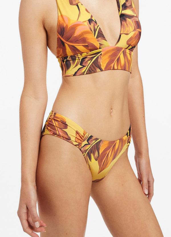 Seafolly Palmas Ruched Hipster - Citrus