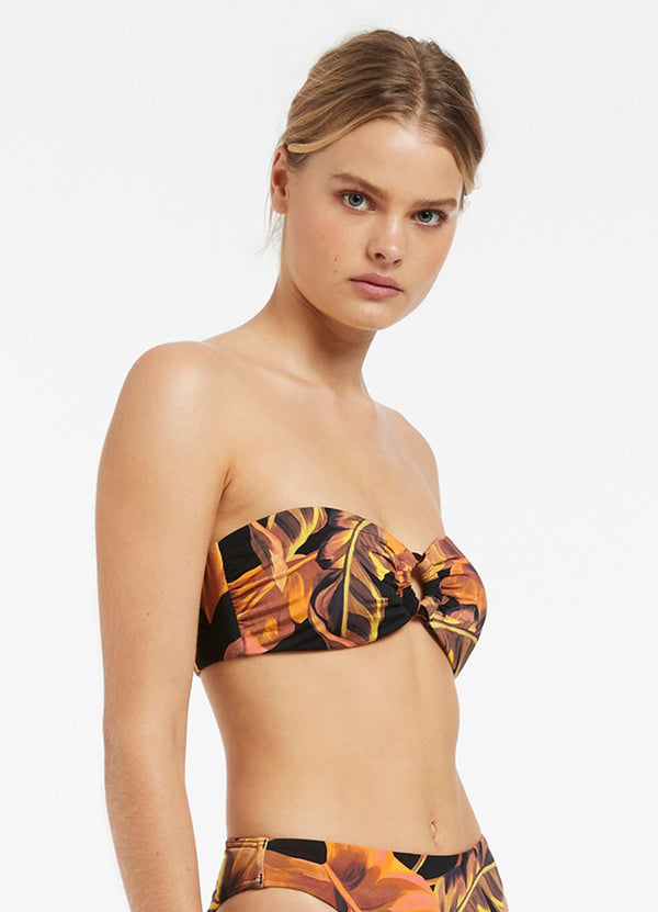 Seafolly Palmas Trim Bandeau - Black