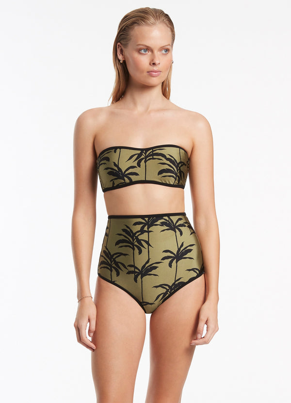 Seafolly Palme Minimal Bandeau Top - Olive
