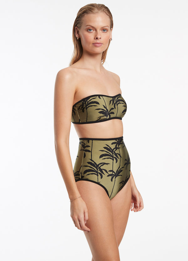 Seafolly Palme Minimal Bandeau Top - Olive