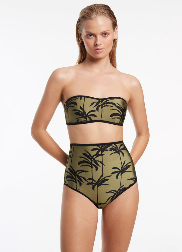 seafolly Palme Minimal Bandeau Top - Olive