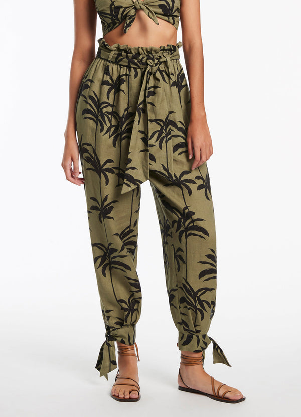 Seafolly Palme Tie Cuff Pant - Olive