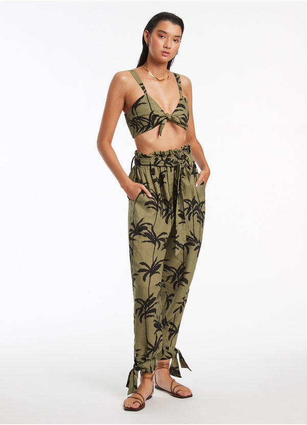 seafolly Palme Tie Cuff Pant - Olive