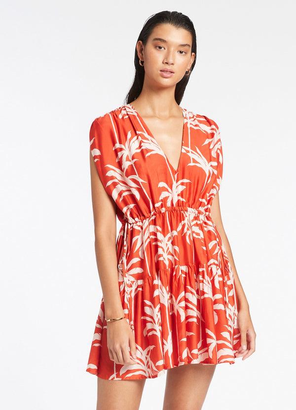 seafolly Palme Tiered Cover Up - Cherry